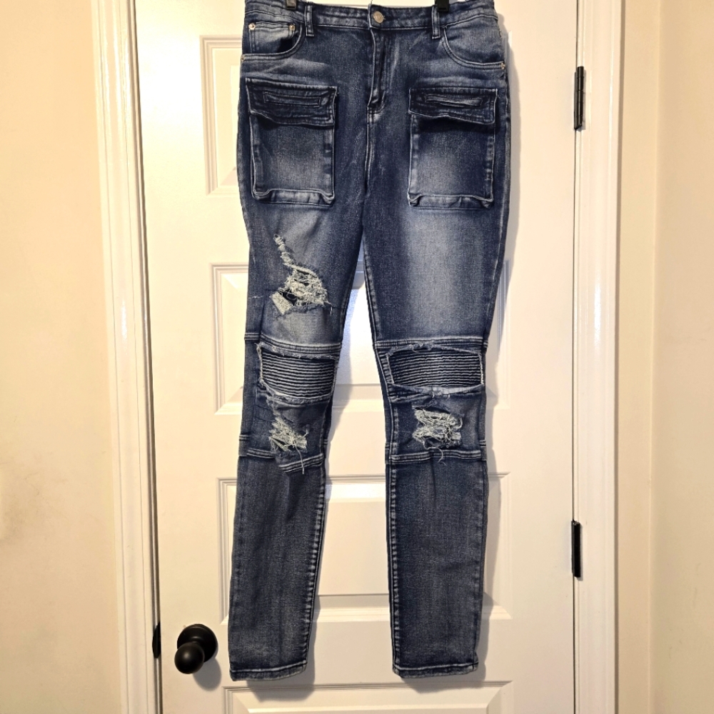 Kids Distressed Denim Jeans, Size 20